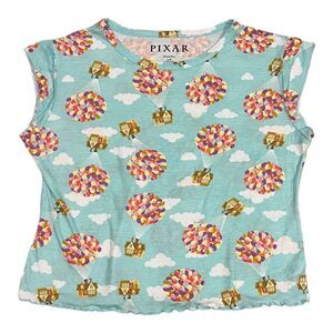 Pixar Blue Up Movie Balloon Print Tee L